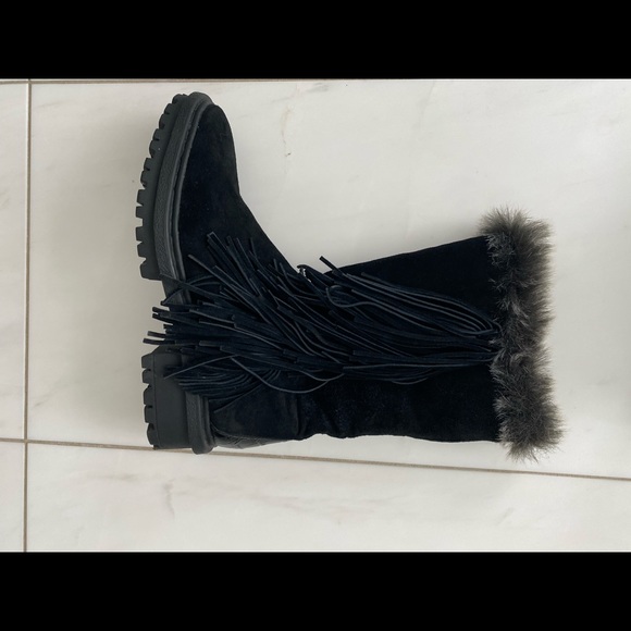 Sam Edelman black suede fringe booties 6.5M - Picture 2 of 12
